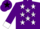 Silk - Purple, white cuffs, black & white stars on sleeve, white star pj on back