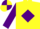 Silk - Dayglo yellow, dayglo yellow and purple checked diamond sleeves, quartered cap