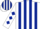 Silk - White and Dark Blue stripes, diamonds on sleeves.