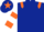 Silk - Dark blue, orange epaulets, white and orange hooped sleeves, dark blue cap, orange star