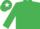 Silk - Emerald green, emerald green cap, white star