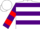 Silk - White, purple hoops, purple and crimson bars on sleeves