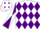 Silk - White and purple diamonds, purple sleeves, white diabolo, white cap, purple diamonds