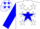 Silk - White, white ag on blue star, white stars on blue sleeves