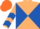 Silk - Beige and royal blue diabolo, chevrons on sleeves, orange cap