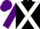 Silk - Black, white cross belts, purple sleeves and cap