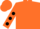 Silk - Orange and gray blocks, orange and black polka dots on sleeves