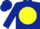 Silk - Dark blue, chinese symbol on yellow ball, dark blue sleeves, dark blue cap
