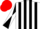 Silk - White and black stripes, black and white diabolo on sleeves, red cap