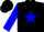 Silk - Black, blue star, blue diamond on sleeves