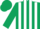 Silk - Dark green and white stripes, dark green cap