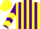 Silk - Yellow, purple  stripes, purple sleeves yellow chevrons