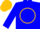Silk - Blue, gold p on circle on back, matching cap