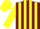 Silk - Burgundy, yellow stripes, gurgundy sleeves, burgundy and yellow cap