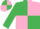 Silk - Emerald Green and Pink (quartered), Emerald Green sleeves.