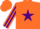 Silk - Orange, purple star, striped sleeves