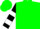 Silk - Green, black blocks, white 'w', white bars on sleeves