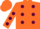 Silk - Orange, maroon dots