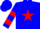 Silk - Blue, red k & star, red bars on sleeves