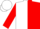 Silk - White and red halved diagonally, red sleeves, white cap, red peak