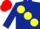 Silk - Dark blue, large yellow spots, red cap