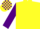 Silk - Yellow, purple sleeves, yellow and purple check cap