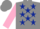 Silk - Grey, Dark Blue Stars, Pink Sleeves, grey cap