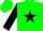 Silk - Green, Black Star, Black Blocks On Sleeves