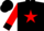 Silk - Black, 'gshc' on red star, black cuffs on red sleeves