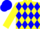Silk - Yellow, yellow g on blue diamonds, blue cap
