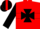 Silk - Red, black maltese cross, black hoop on sleeves, black cap, red stripe
