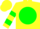 Silk - Yellow, green ball, green bars on sleeves, yellow cap