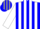 Silk - Blue, grey braces, white stripes on sleeves