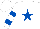 Silk - White, royal blue star, royal blue bars on sleeves