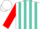 Silk - White, turquoise stripes and black mjv, red sleeves, white cap