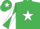 Silk - Emerald green, white star, diabolo on sleeves, white star on cap