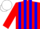 Silk - red and blue stripes, white cap