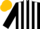 Silk - Black and white stripes, gold cap