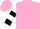 Silk - Pink, black cat in white horseshoe, black bars on slvs