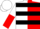 Silk - White and red halves, black  hoops, black bars on white and red halved sleeves