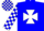 Silk - Blue, white maltese cross, checked sleeves and cap