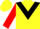 Silk - Yellow, black triangular panel, yellow and red sleeves