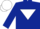 Silk - Dark Blue, White inverted triangle, White cap