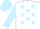 Silk - White, light blue stars, sleeves and cap