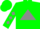 Silk - Green, grey triangle, grey diamonds on sleeves, green cap