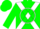 Silk - Green, white 'cf' in white circle on white cross sash