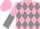 Silk - Pink, grey diamonds, pink and grey halved sleeves