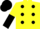 Silk - Yellow, black spots, yellow and black halved sleeves, Black cap