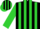 Silk - Black, lime green stripes on sleeves