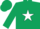 Silk - Hunter green, 'm/r' on white star